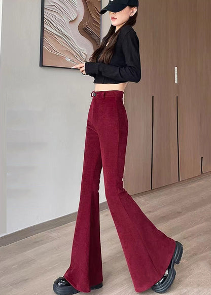 Organic Mulberry High Waist Cotton Flared Trousers Spring YP001 ABC