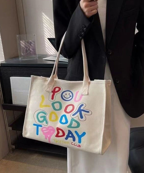 Organic Red Graphic Canvas Large Capacity Satchel Bag Handbag II041 Bag-BGS240825