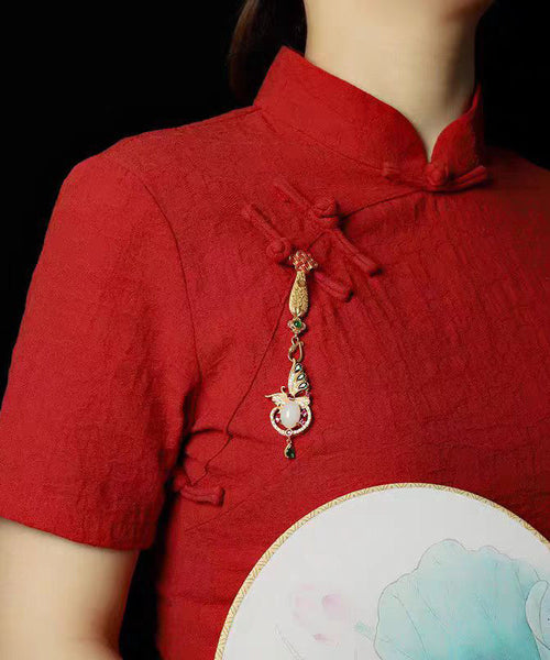 Oriental Women Rain Ancient Gold Jade Agate Butterfl Brooches KX1082 Ada Fashion