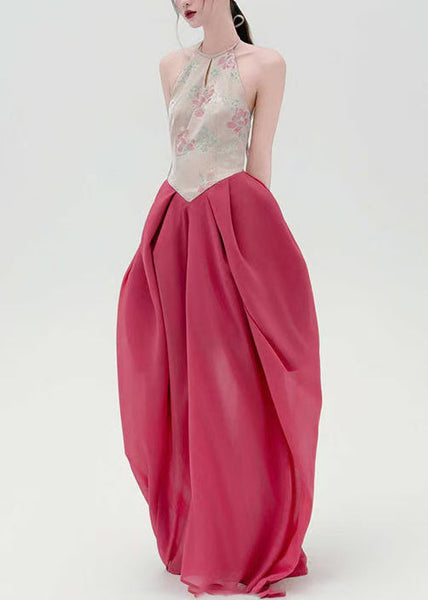 Backless Maxi Dresses Cotton Patchwork Up Print Original Lace FashionChic