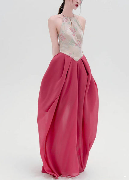 Backless Maxi Dresses Cotton Patchwork Up Print Original Lace FashionChic