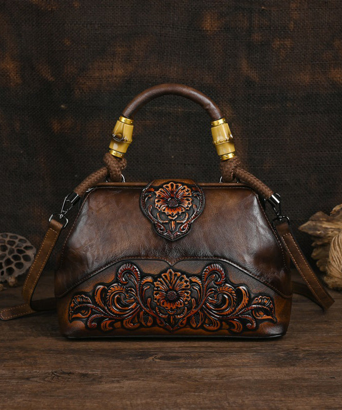 Original Beige Handmade Retro Embossed Handbag HJ1005 Ada Fashion