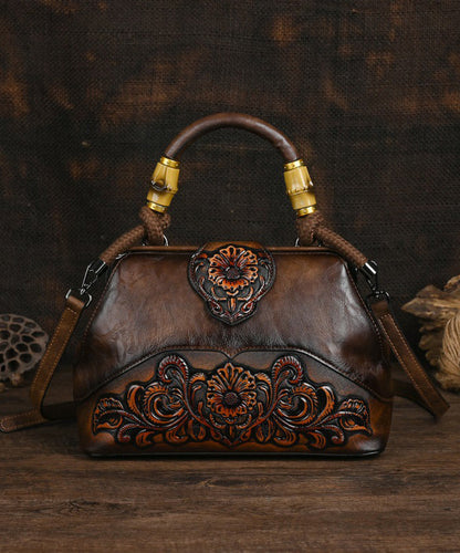 Original Beige Handmade Retro Embossed Handbag HJ1005 Ada Fashion