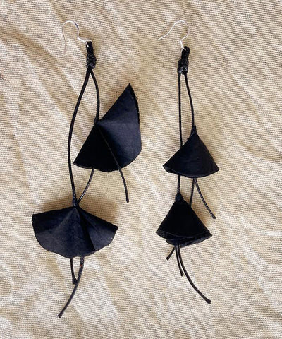 Sterling Silk Original Silver Earrings Black Drop Tassel FashionChic