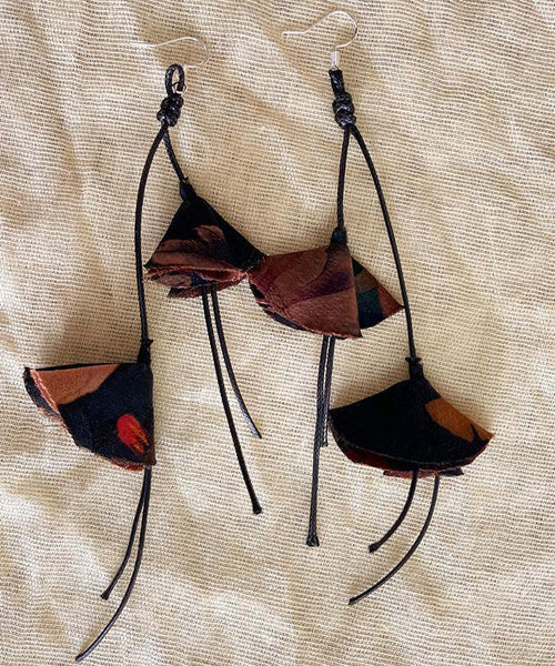 Sterling Silk Original Silver Earrings Black Drop Tassel FashionChic