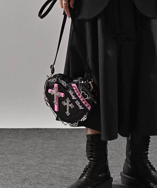 Original Cross Design Rivet Heart Messenger Bag GG075 Bag-BGS240606