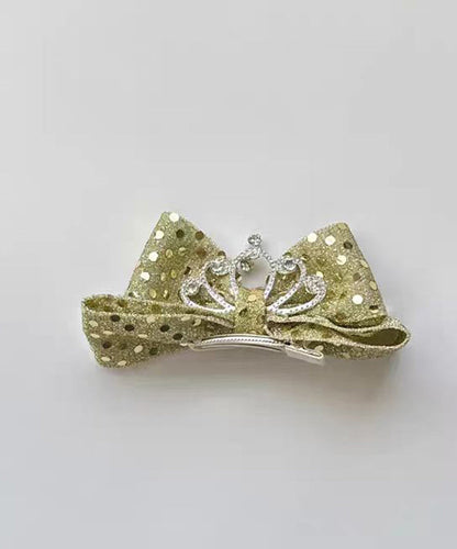 Original Design Black Alloy Zircon Bow Sequins Crown Kids Hairpin YG037 ABC