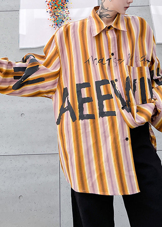 Original Design Black Striped Graphic Cotton Men Shirts Fall RO013 ABC