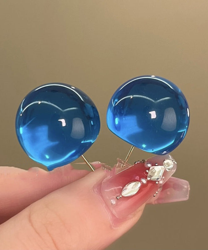 Stud Resin Alloy Original Design Blue Earrings FashionChic