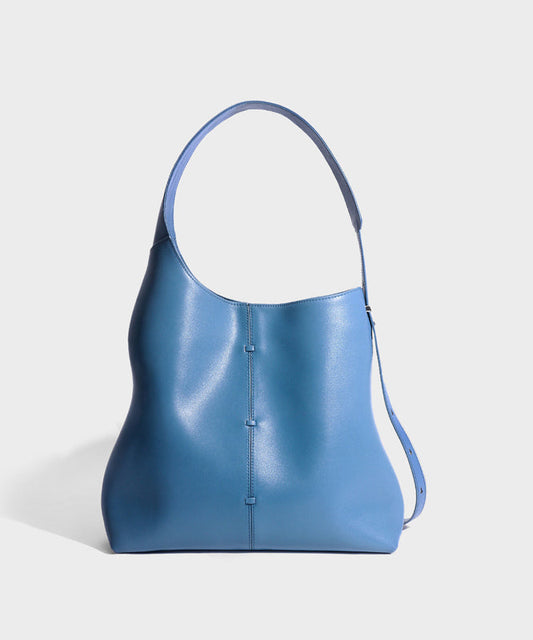 Capacity Blue Bag Original Leather Design Shoulder Calf Large FashionChic