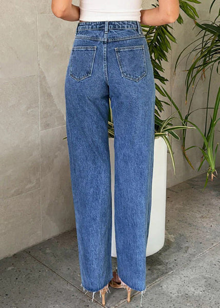 Original Spring Design Denim Bead Blue Nail Pants Pockets FashionChic