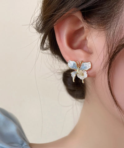 Floral Silver Shell Overgild Sterling Blue Design Original FashionChic