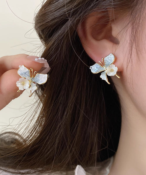 Floral Silver Shell Overgild Sterling Blue Design Original FashionChic