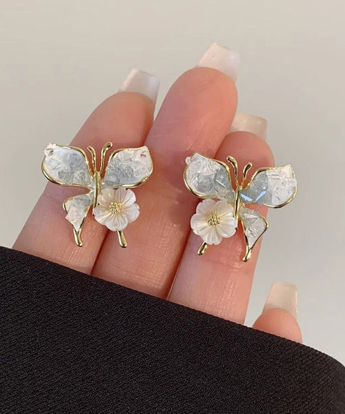 Floral Silver Shell Overgild Sterling Blue Design Original FashionChic