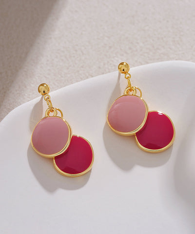 Original Design Gold Alloy Drop Glaze Round Drop Earrings YZ007 ABC