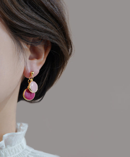 Original Design Gold Alloy Drop Glaze Round Drop Earrings YZ007 ABC