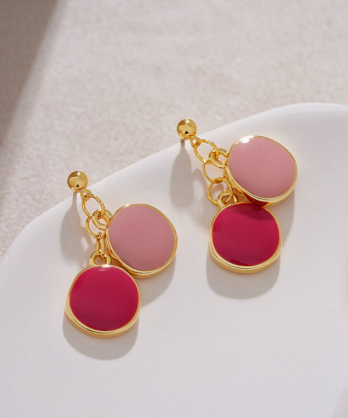 Original Design Gold Alloy Drop Glaze Round Drop Earrings YZ007 ABC