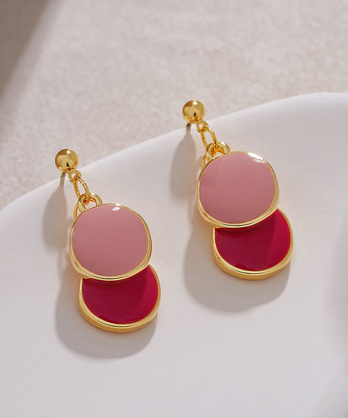 Original Design Gold Alloy Drop Glaze Round Drop Earrings YZ007 ABC