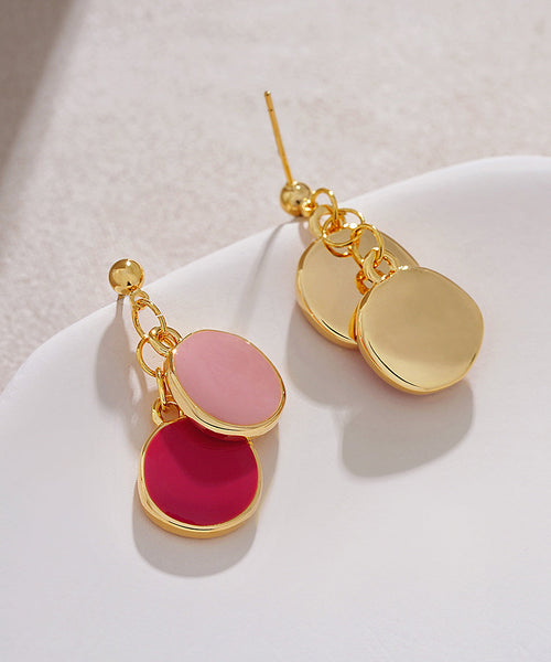 Original Design Gold Alloy Drop Glaze Round Drop Earrings YZ007 ABC