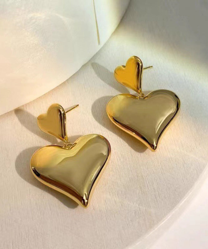 Original Design Gold Alloy Love Drop Earrings ZZ043 JEW-EAR240613