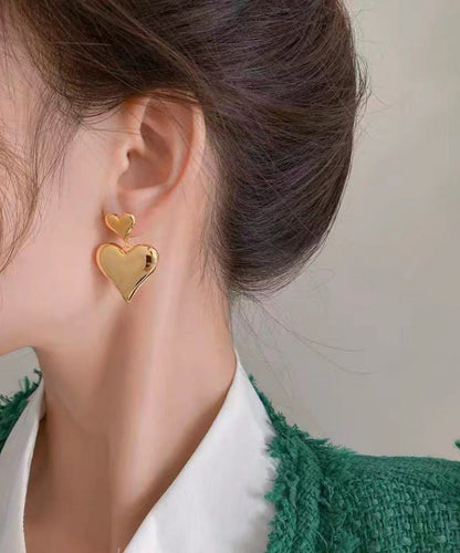 Original Design Gold Alloy Love Drop Earrings ZZ043 JEW-EAR240613