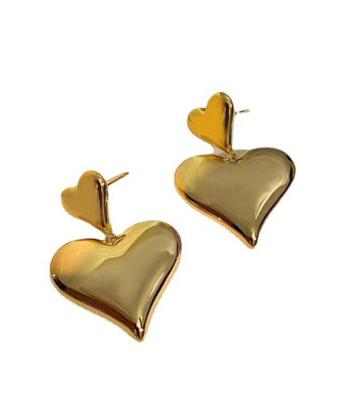 Original Design Gold Alloy Love Drop Earrings ZZ043 JEW-EAR240613