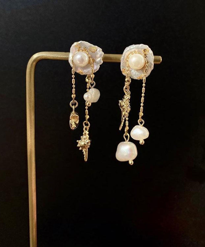 Design Drop Gold Conch Alloy Tassel Pearl Original Copper FashionChic