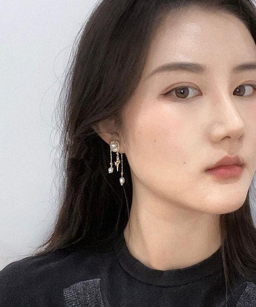 Design Drop Gold Conch Alloy Tassel Pearl Original Copper FashionChic