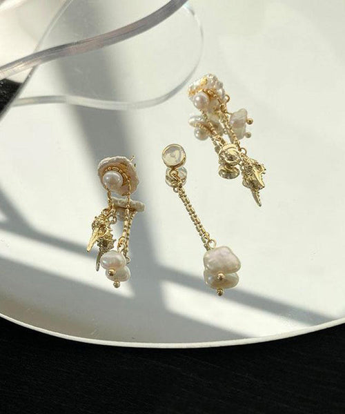 Design Drop Gold Conch Alloy Tassel Pearl Original Copper FashionChic