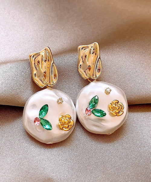Design Gold Original Copper Alloy Earrings Drop Pearl FashionChic