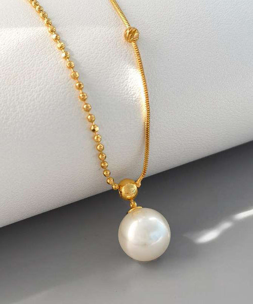 Original Design Gold Copper Alloy Pearl Pendant Necklace YI048 ABC