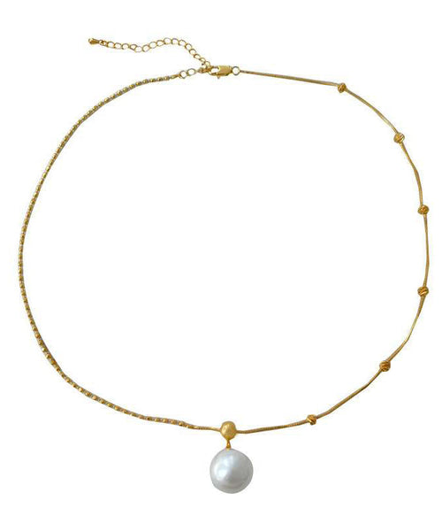 Original Design Gold Copper Alloy Pearl Pendant Necklace YI048 ABC