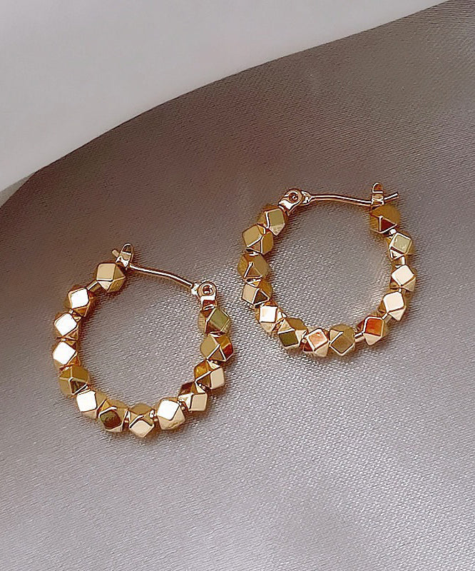 Silver Broken Copper Original Overgild Earrings Gold Design Hoop FashionChic