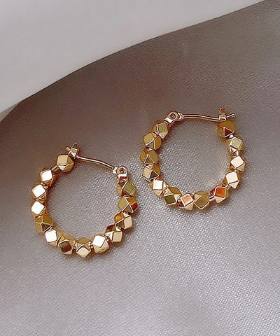 Silver Broken Copper Original Overgild Earrings Gold Design Hoop FashionChic