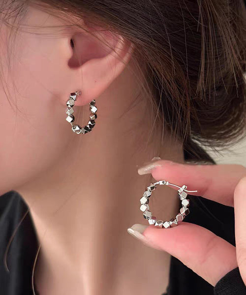 Silver Broken Copper Original Overgild Earrings Gold Design Hoop FashionChic