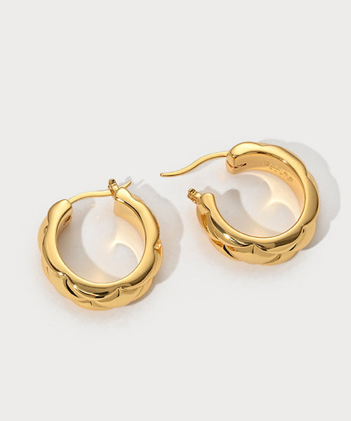 Original Design Gold Copper Overgild Hoop Earrings TX005