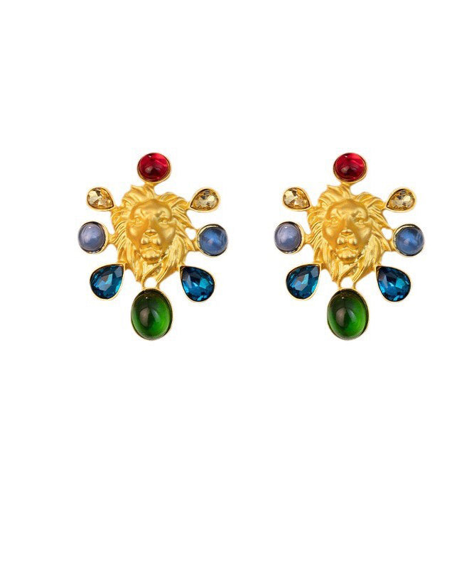 Original Design Gold Inlaid Sterling Silver Overgild Coloured Glaze Stud Earrings GH1028 Ada Fashion