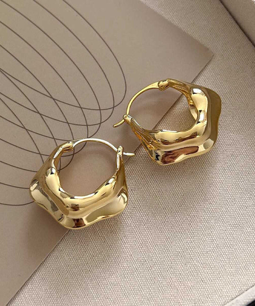 Original Design Gold Metal Hoop Earrings YD006 ABC