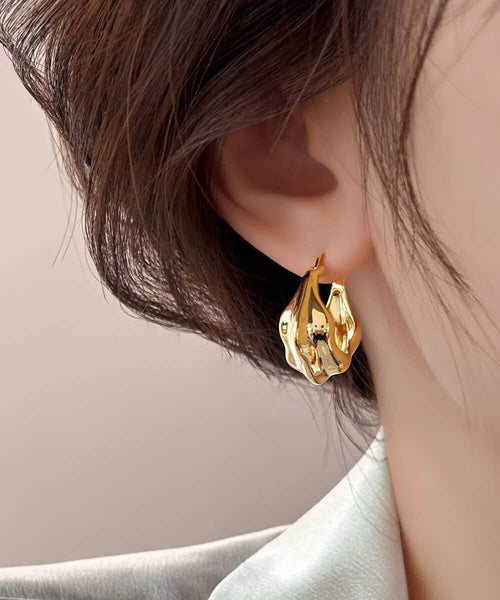 Original Design Gold Metal Hoop Earrings YD006 ABC