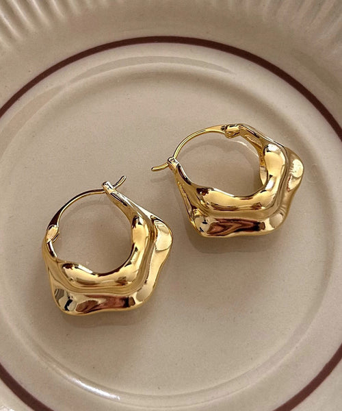 Original Design Gold Metal Hoop Earrings YD006 ABC