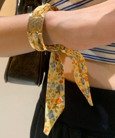 Design Overgild Gold Print Bangle Ribbon Original FashionChic