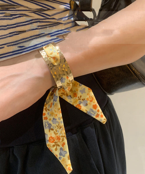 Design Overgild Gold Print Bangle Ribbon Original FashionChic