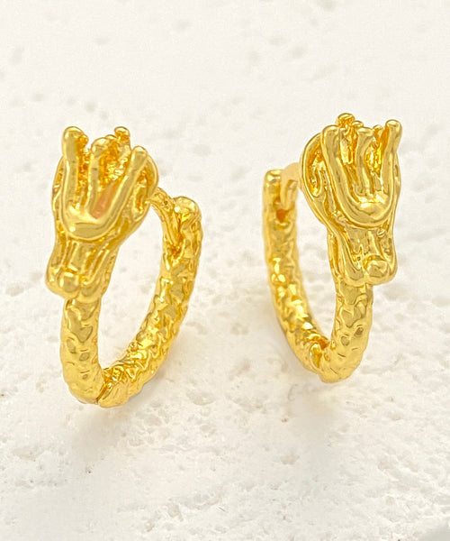 Original Design Gold Sterling Silver Overgild Animal Hoop Earrings KX1032 Ada Fashion