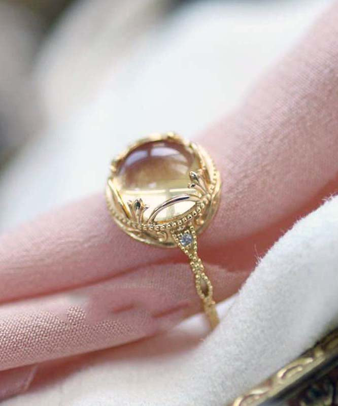 Original Design Gold Sterling Silver Overgild Zircon Crystal Rings AC1030 Genistyle Shop