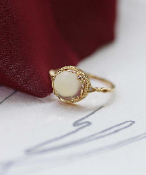 Original Design Gold Sterling Silver Overgild Zircon Crystal Rings AC1030 Genistyle Shop