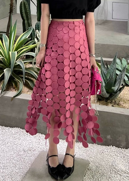 Skirt Summer Green Out Waist Design Cotton Hollow High Original FashionChic