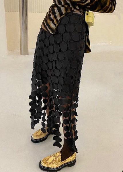 Skirt Summer Green Out Waist Design Cotton Hollow High Original FashionChic