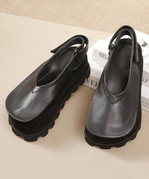 Original Design Handmade Brown Splicing Platform Flat Shoes YC030 ABC