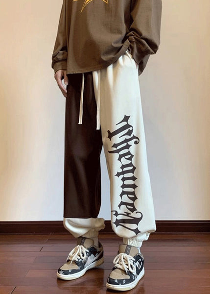 Original Design Khaki Asymmetrical Elastic Waist Cotton Men Pants Fall WA058 MENP241110