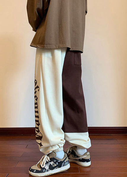 Original Design Khaki Asymmetrical Elastic Waist Cotton Men Pants Fall WA058 MENP241110